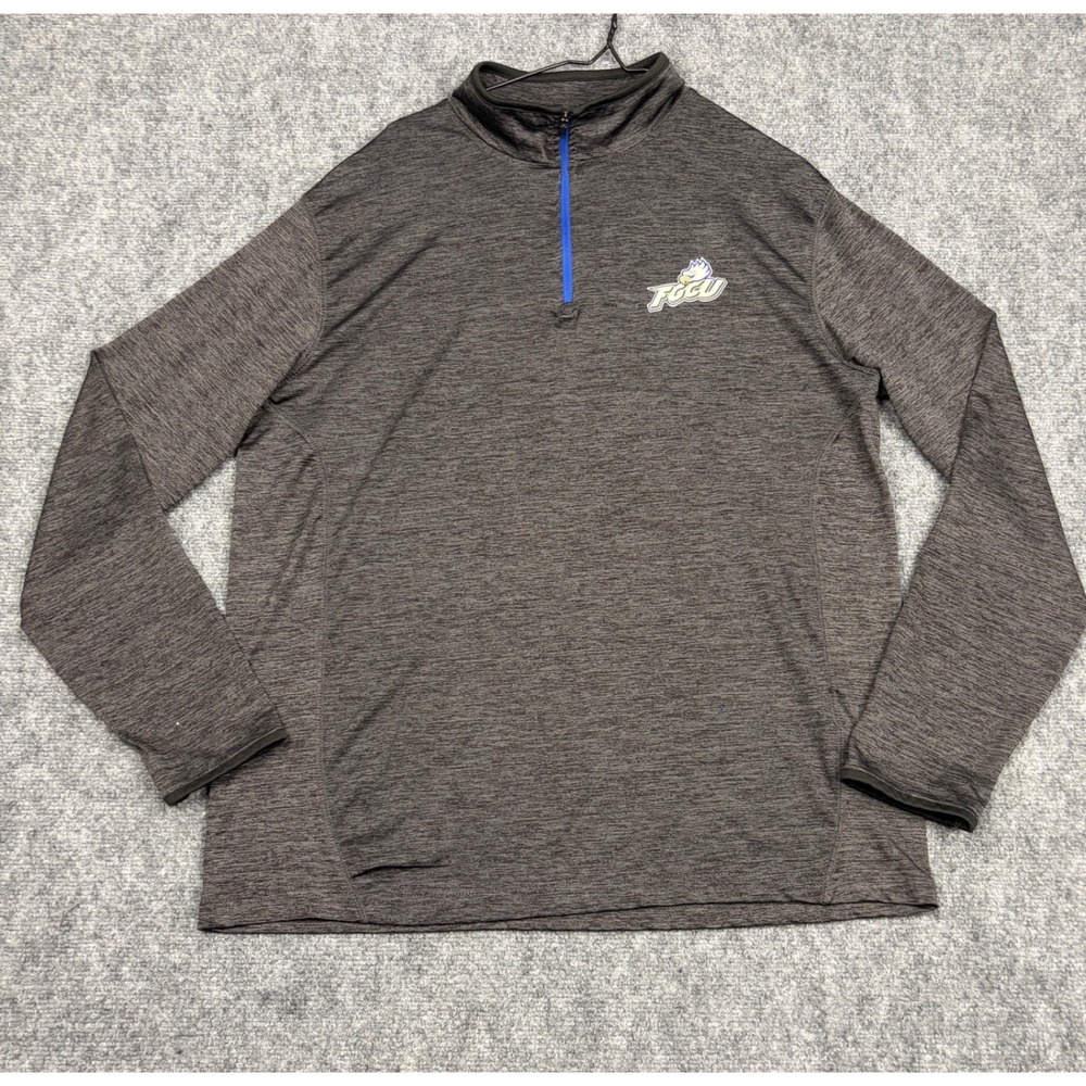Colosseum FGCU Eagles Mens Large Gray Heathered Quarter Zip Pullover Florida GCU